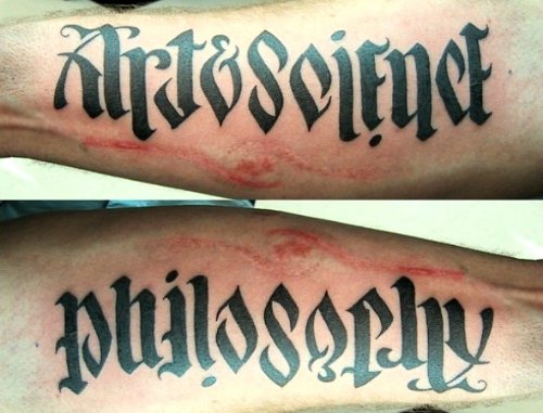 Art&Science And Philosophy Optical Illusion Tattoo